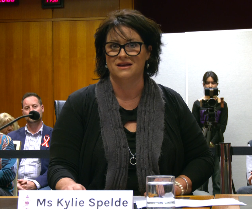 Kylie Spelde at the Inquiry on Thursday, September 10